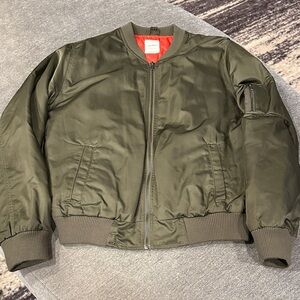 Army green bomber jacket